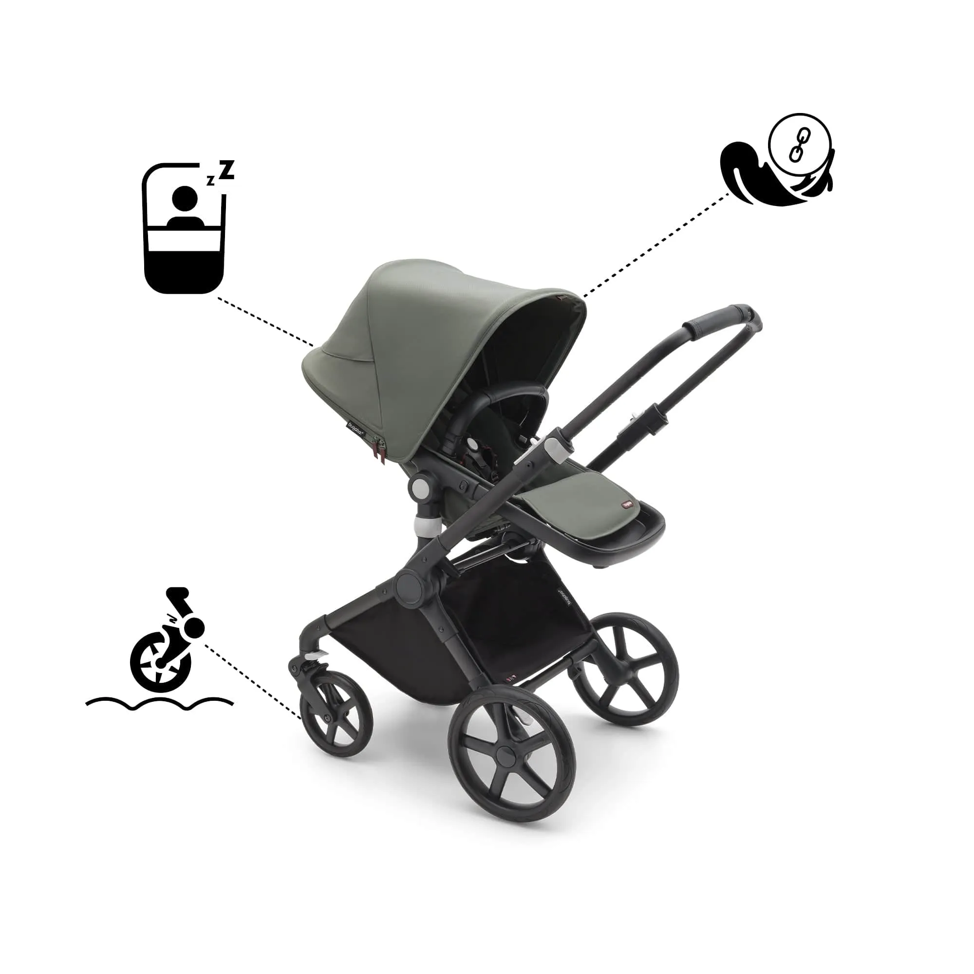 Bugaboo Fox Cub Complete - Black/Forest Green/Forest Green