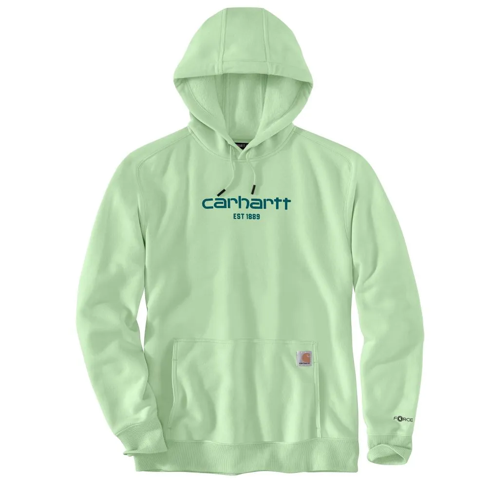 'Carhartt' Men's Force Lightweight Logo Hoodie - Aventurine