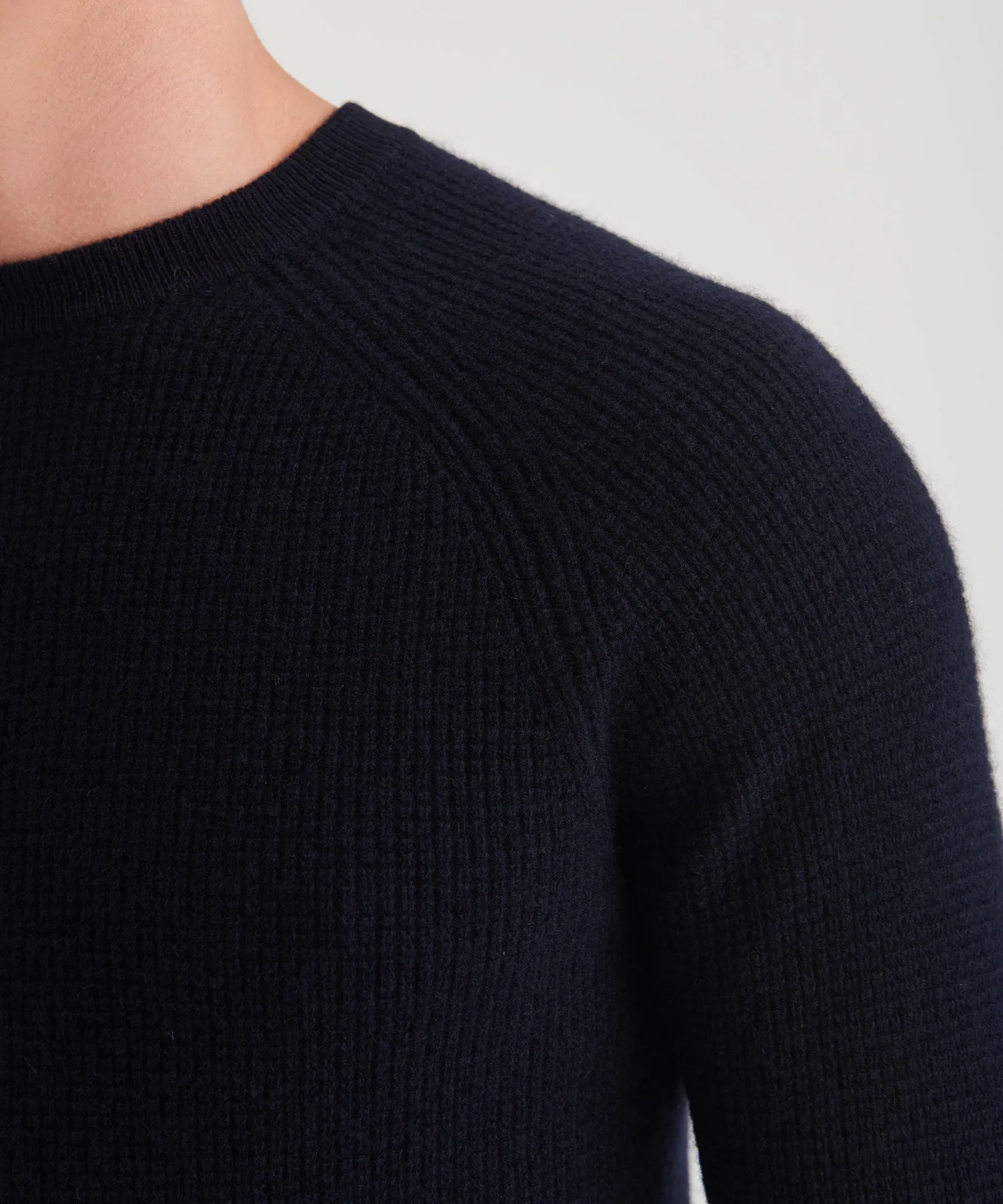 Cashmere Waffle Crewneck Sweater