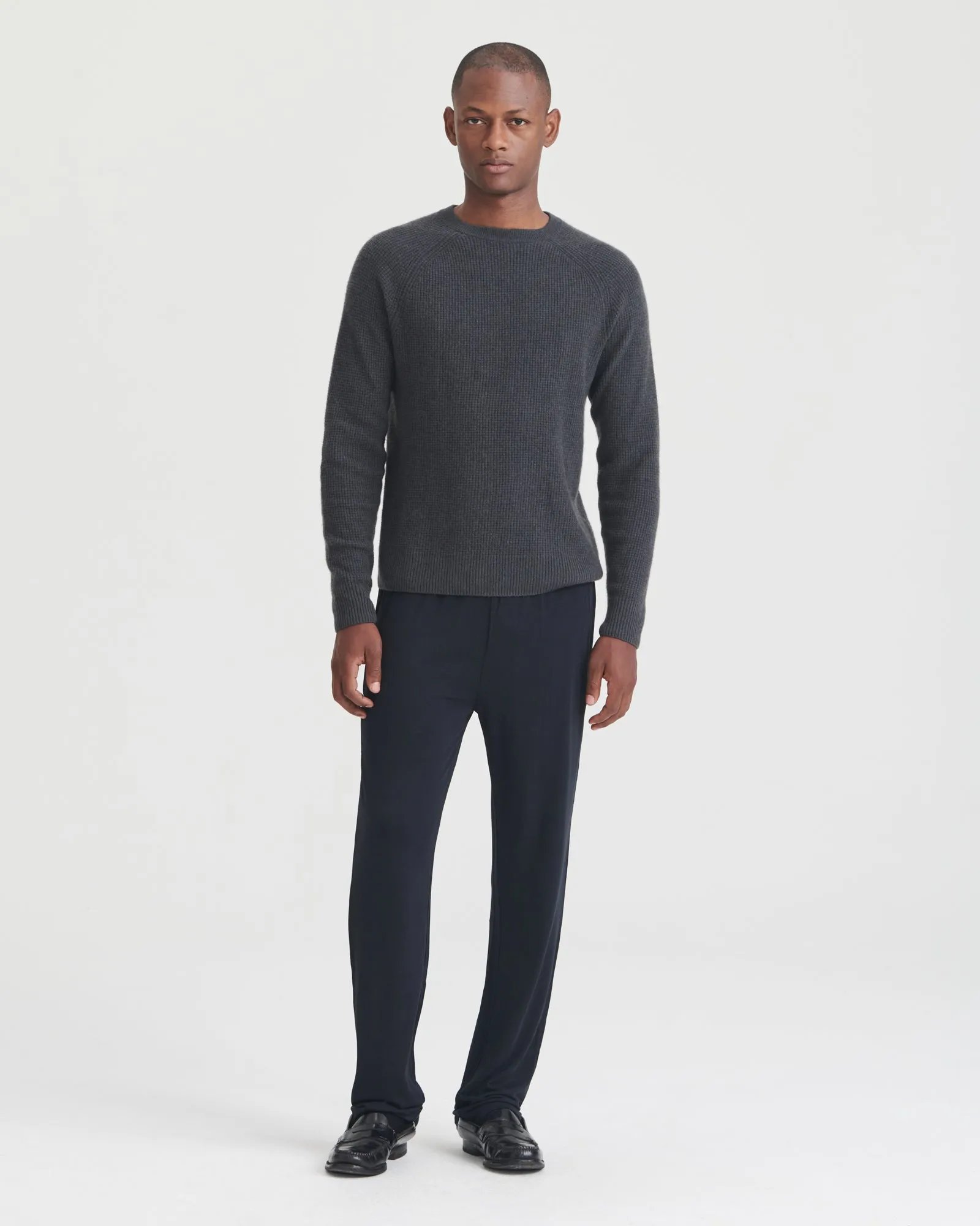 Cashmere Waffle Crewneck Sweater