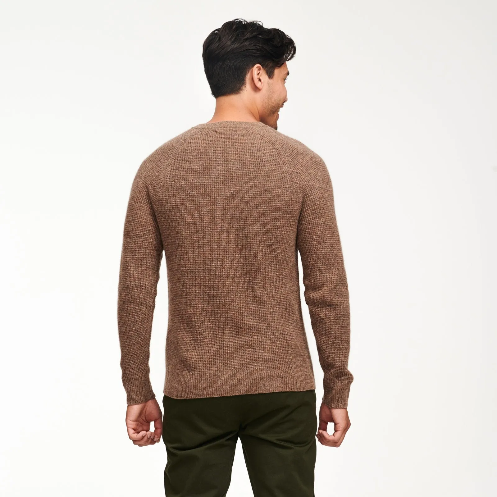 Cashmere Waffle Crewneck Sweater