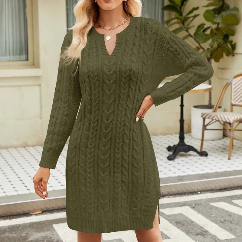 Casual Cable Knit Dress