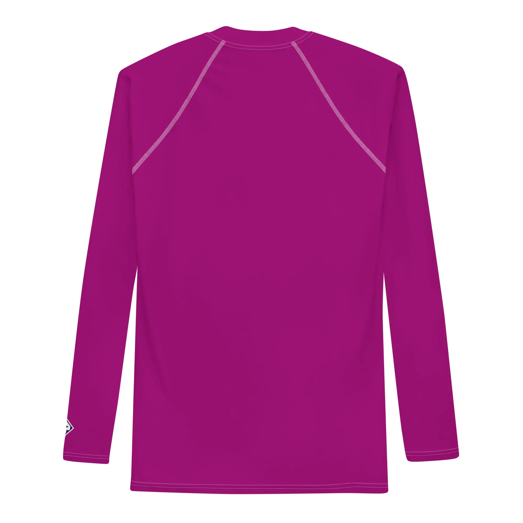 Casual Chic: Men's Solid Color Long Sleeve Rash Guard - Vivid Purple