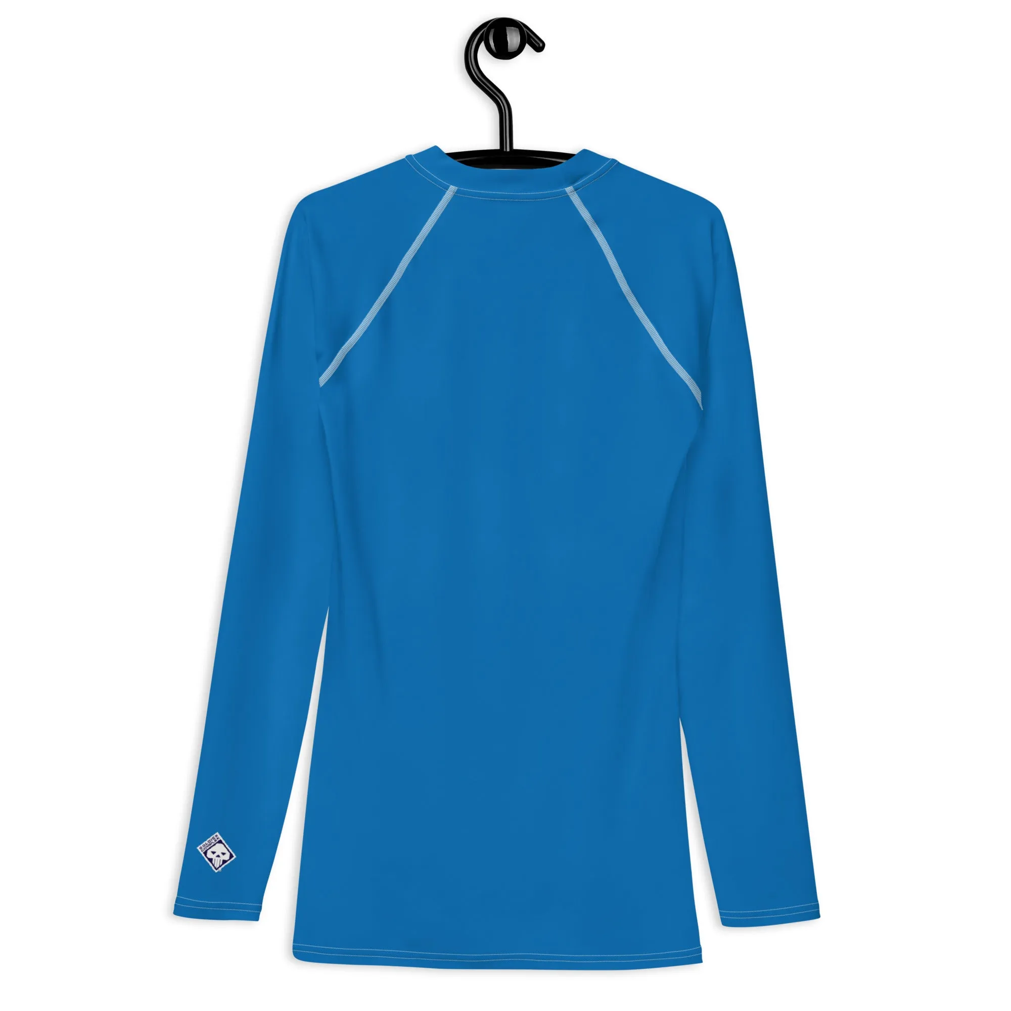 Classic Coverage: Men's Solid Color Long Sleeve Rash Guard - Azul