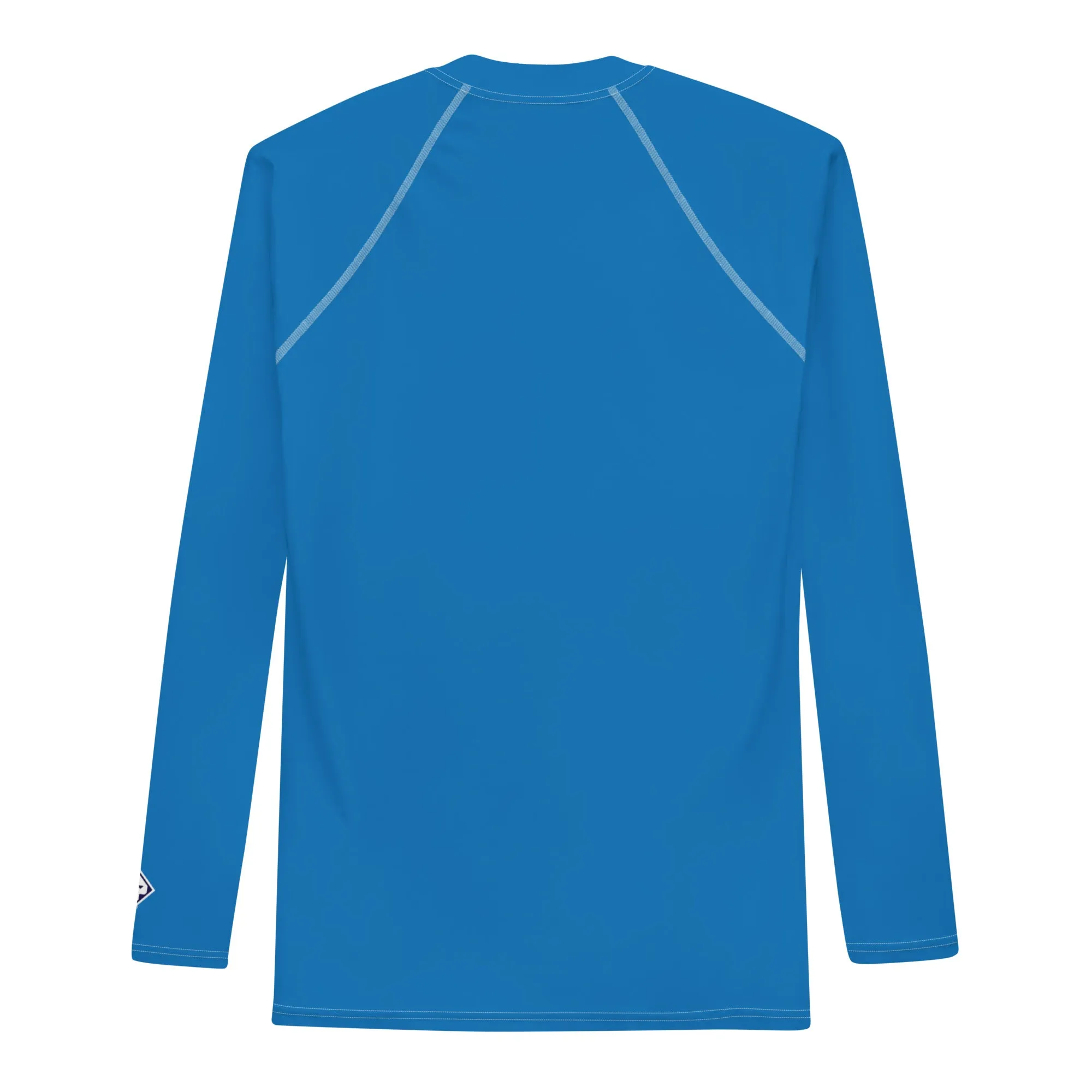 Classic Coverage: Men's Solid Color Long Sleeve Rash Guard - Azul