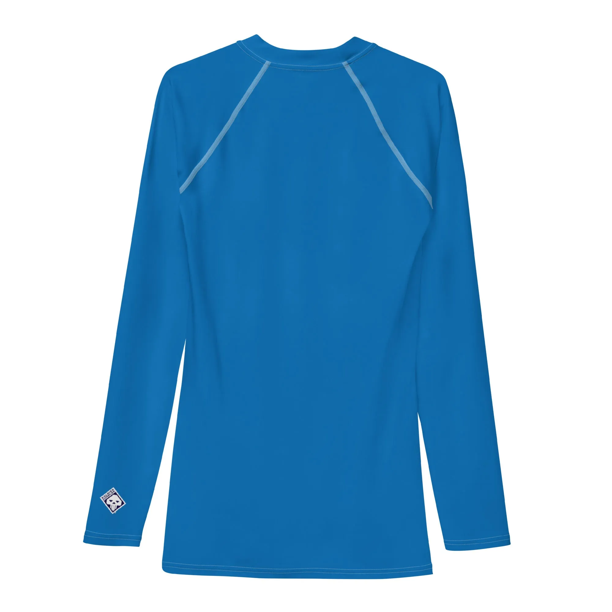 Classic Coverage: Men's Solid Color Long Sleeve Rash Guard - Azul