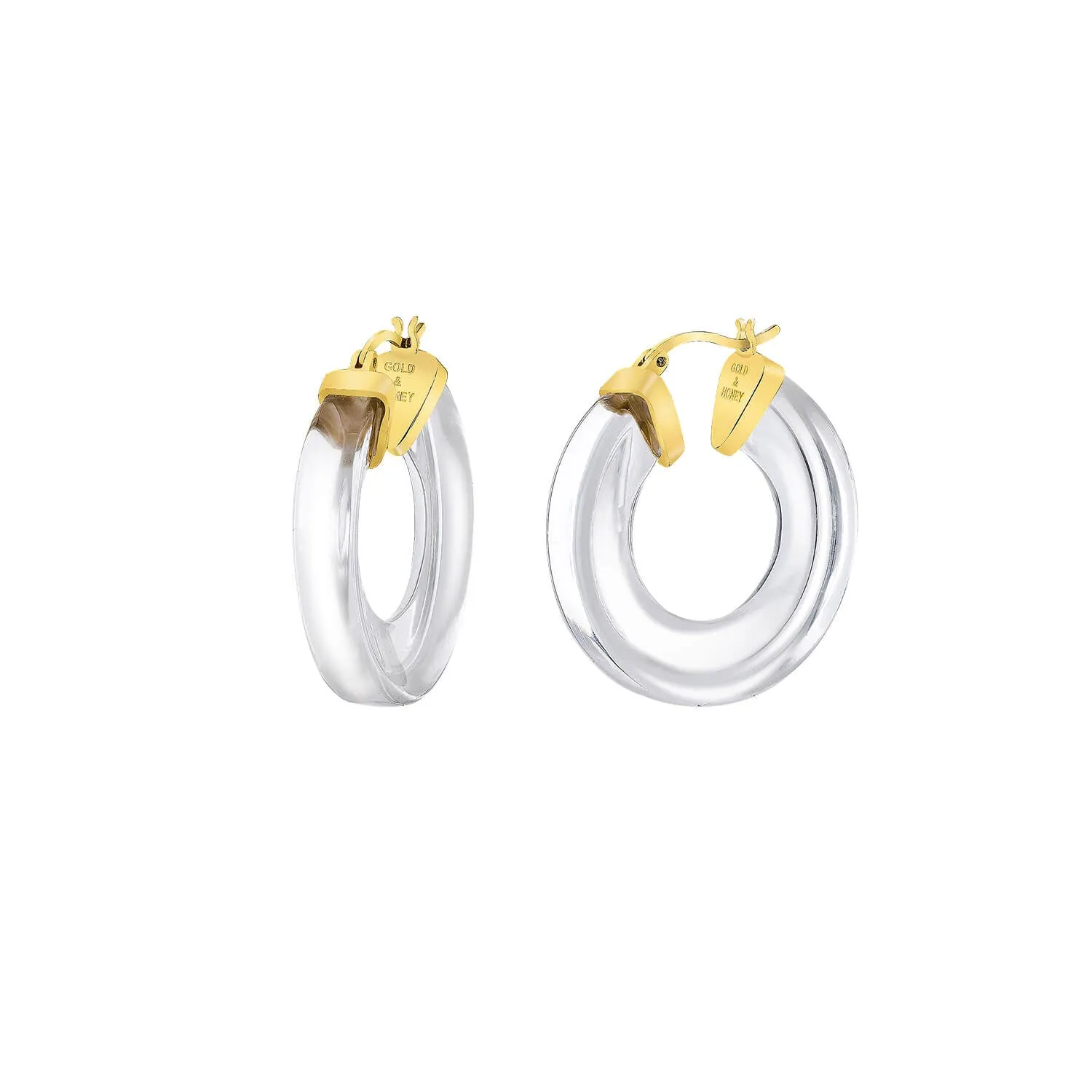 Clear Chunky V-Hoop Earrings