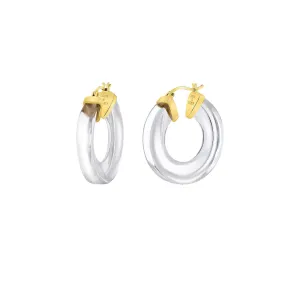 Clear Chunky V-Hoop Earrings