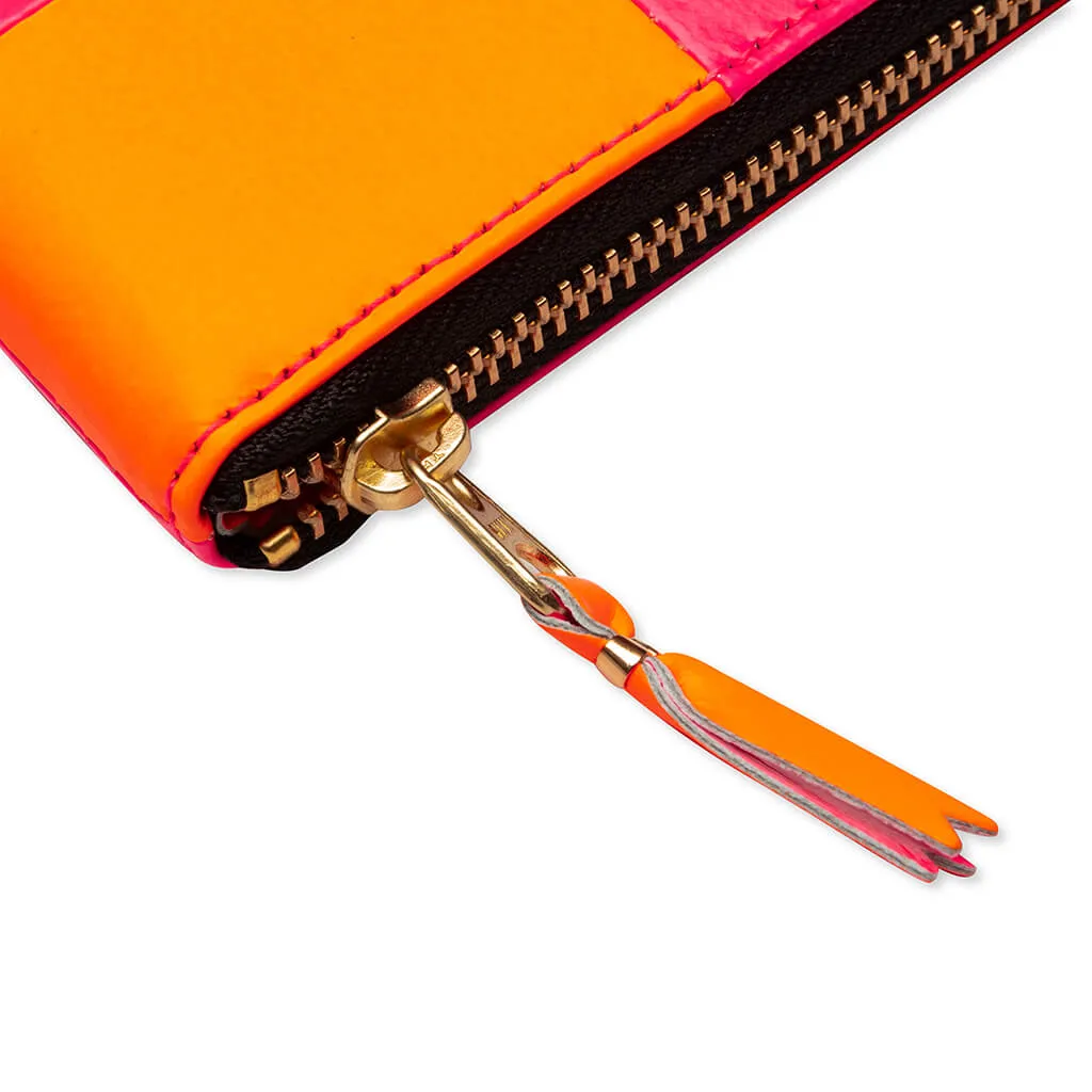 Comme des Garcons SA7110FS Fluo Squares Wallet - Light Orange/Pink