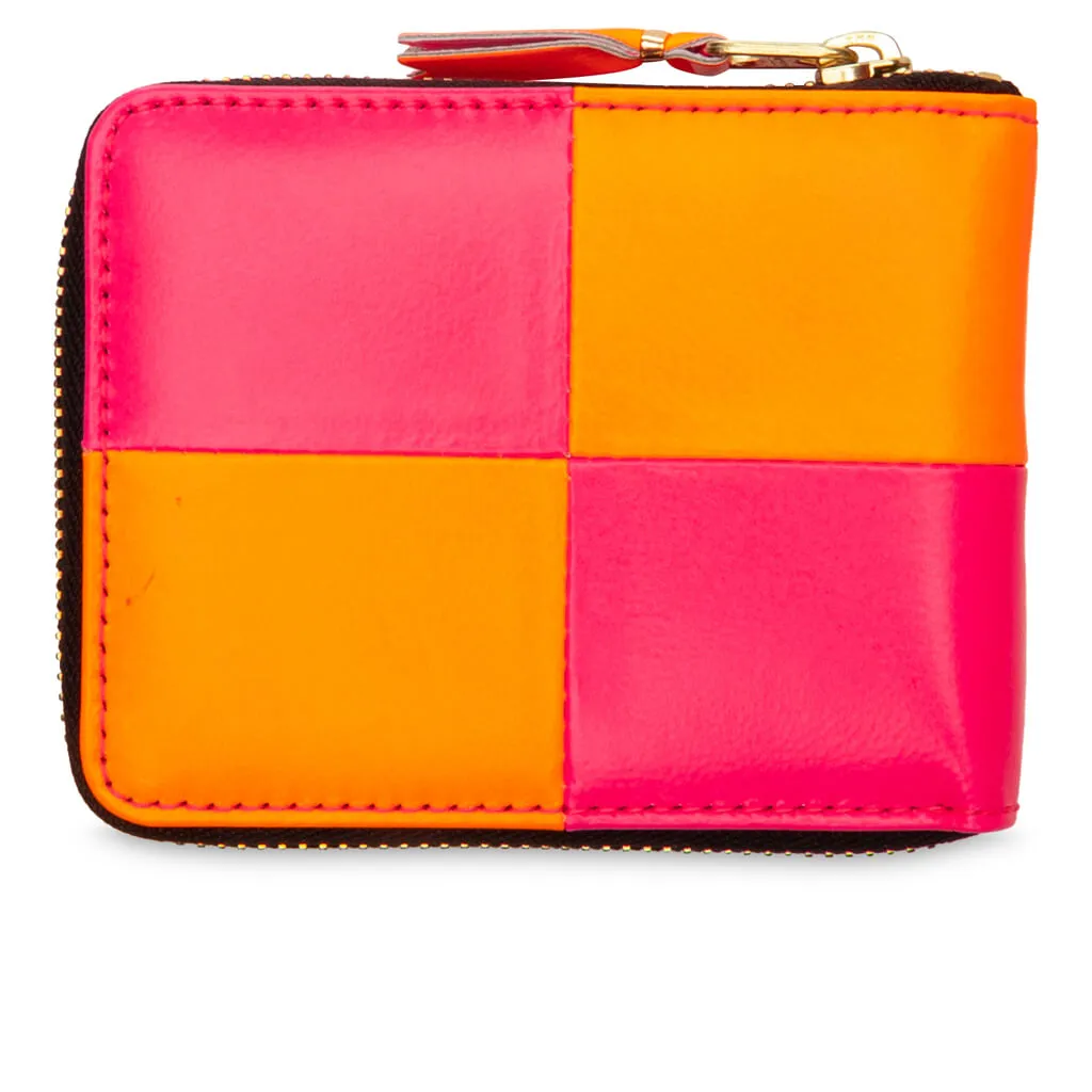 Comme des Garcons SA7110FS Fluo Squares Wallet - Light Orange/Pink