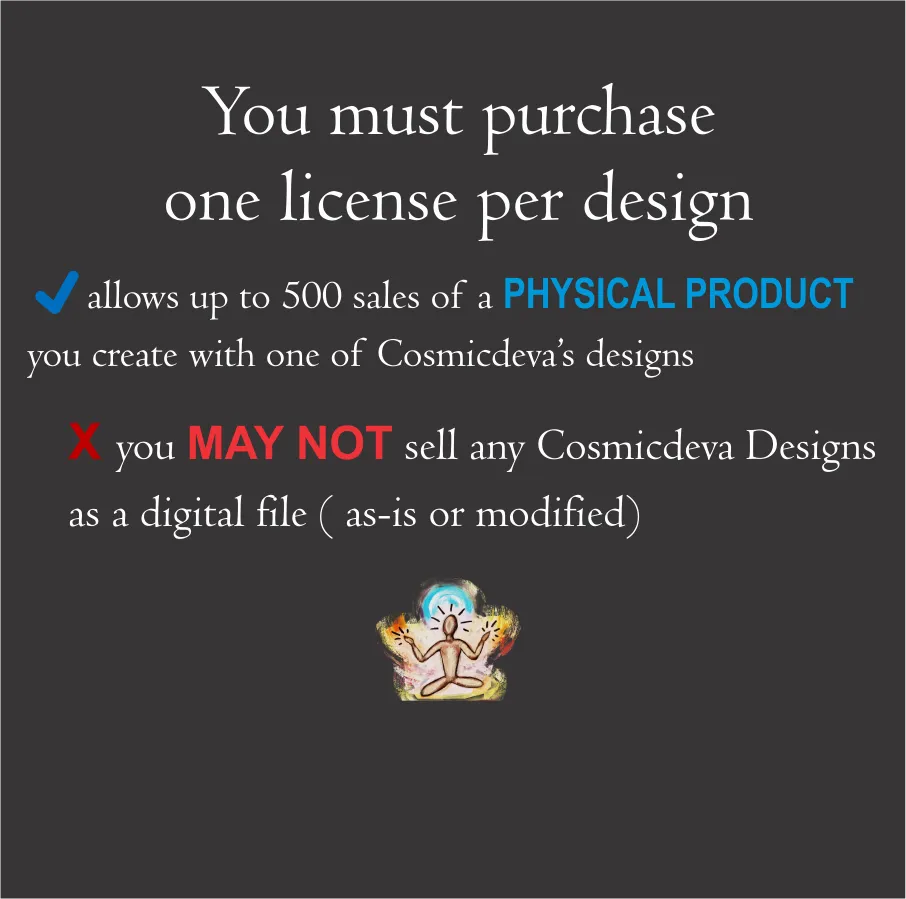 Commercial License for one Design, digital file, PNG, printable