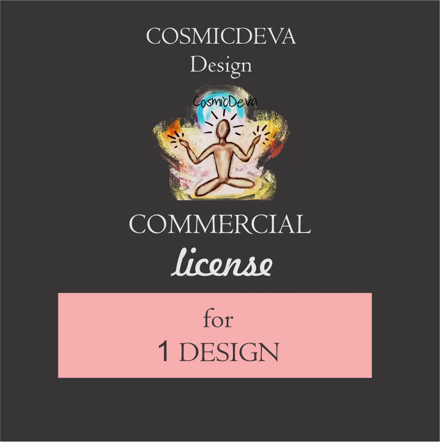 Commercial License for one Design, digital file, PNG, printable