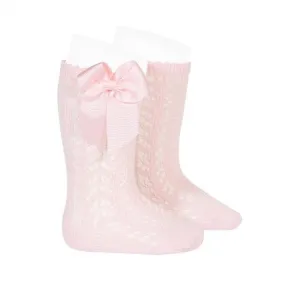 Condor Openwork Socks with Bow - Pink