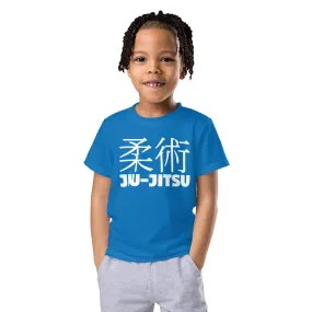 Confident Moves: Boy's Short Sleeve Classic Jiu-Jitsu Rash Guard - Azul