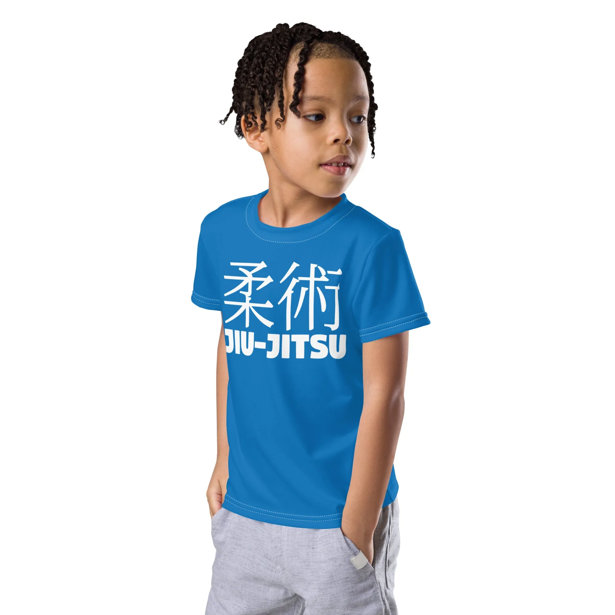 Confident Moves: Boy's Short Sleeve Classic Jiu-Jitsu Rash Guard - Azul