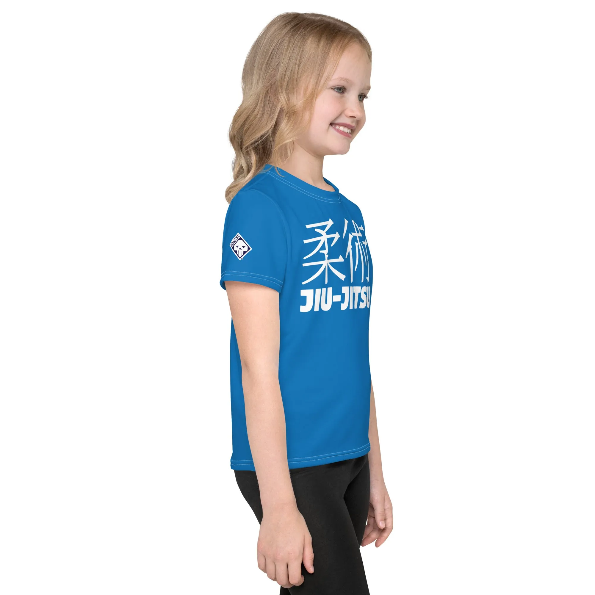 Confident Moves: Girl's Short Sleeve Classic Jiu-Jitsu Rash Guard - Azul