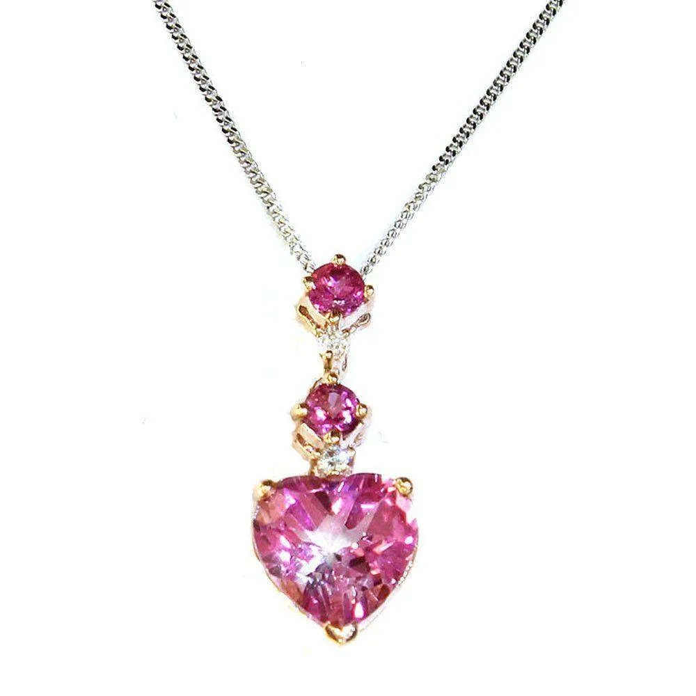 Corona 9ct Rose Gold Pink Topaz Pendant