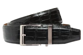 Crocodile Black, 40mm Strap, Luxury Belt