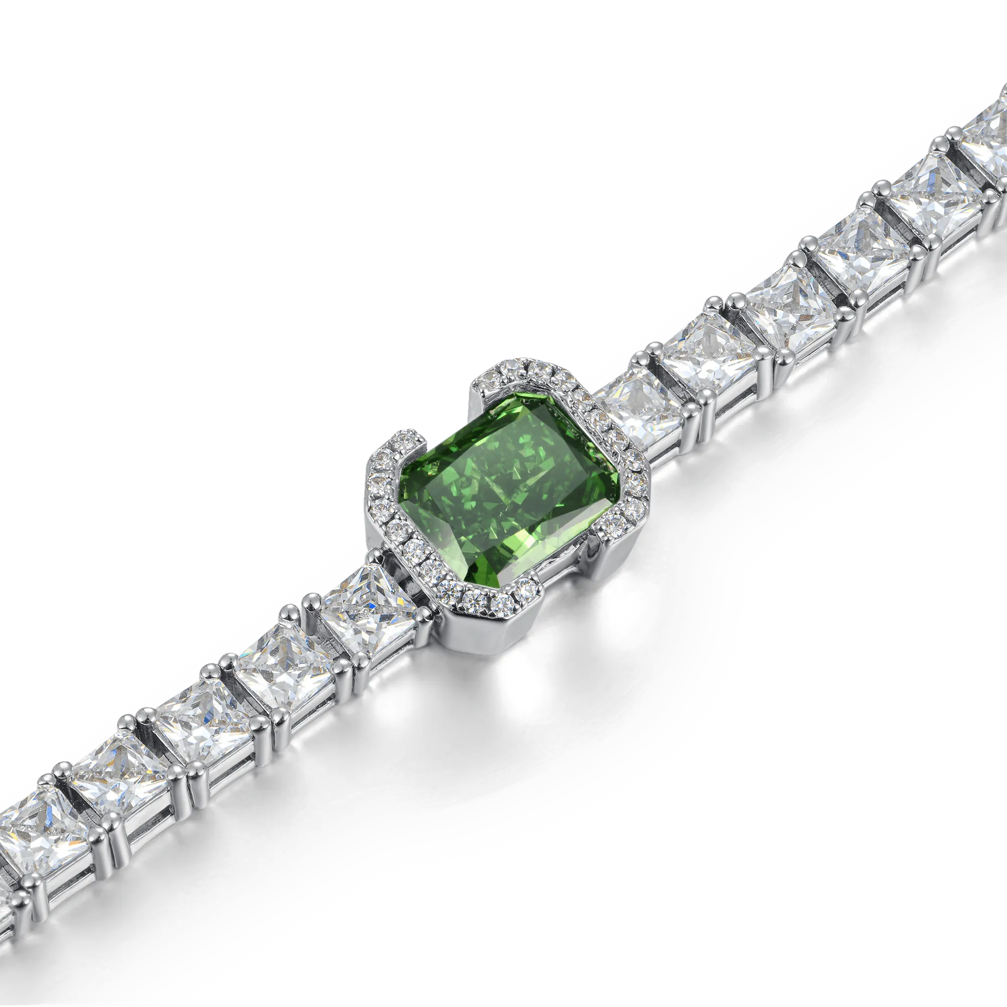 Crushed Ice Emerald Cut Tennis Bracelet - 4mm