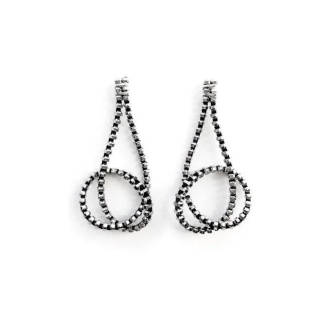 Cut Away Knot Earrings, Silver, Medium