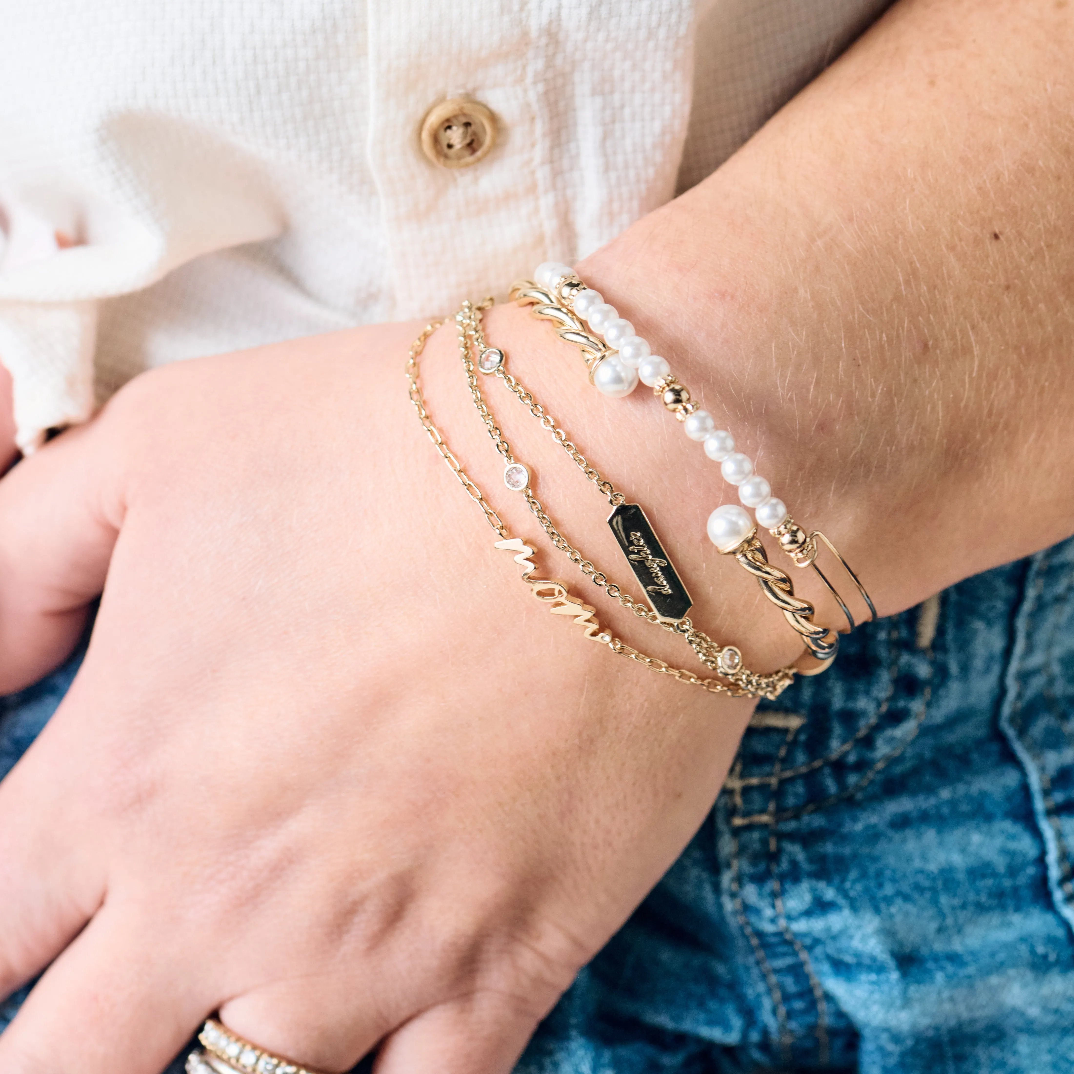 'Daughter' Infinity Chain Bracelet, Adjustable