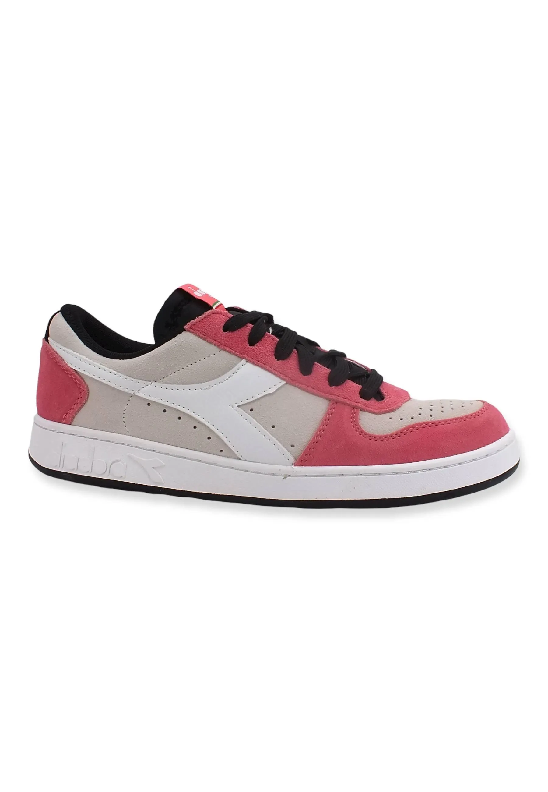 DIADORA Magic Basket Low Sneaker Donna White Tea Rose Black 501.179014C9996