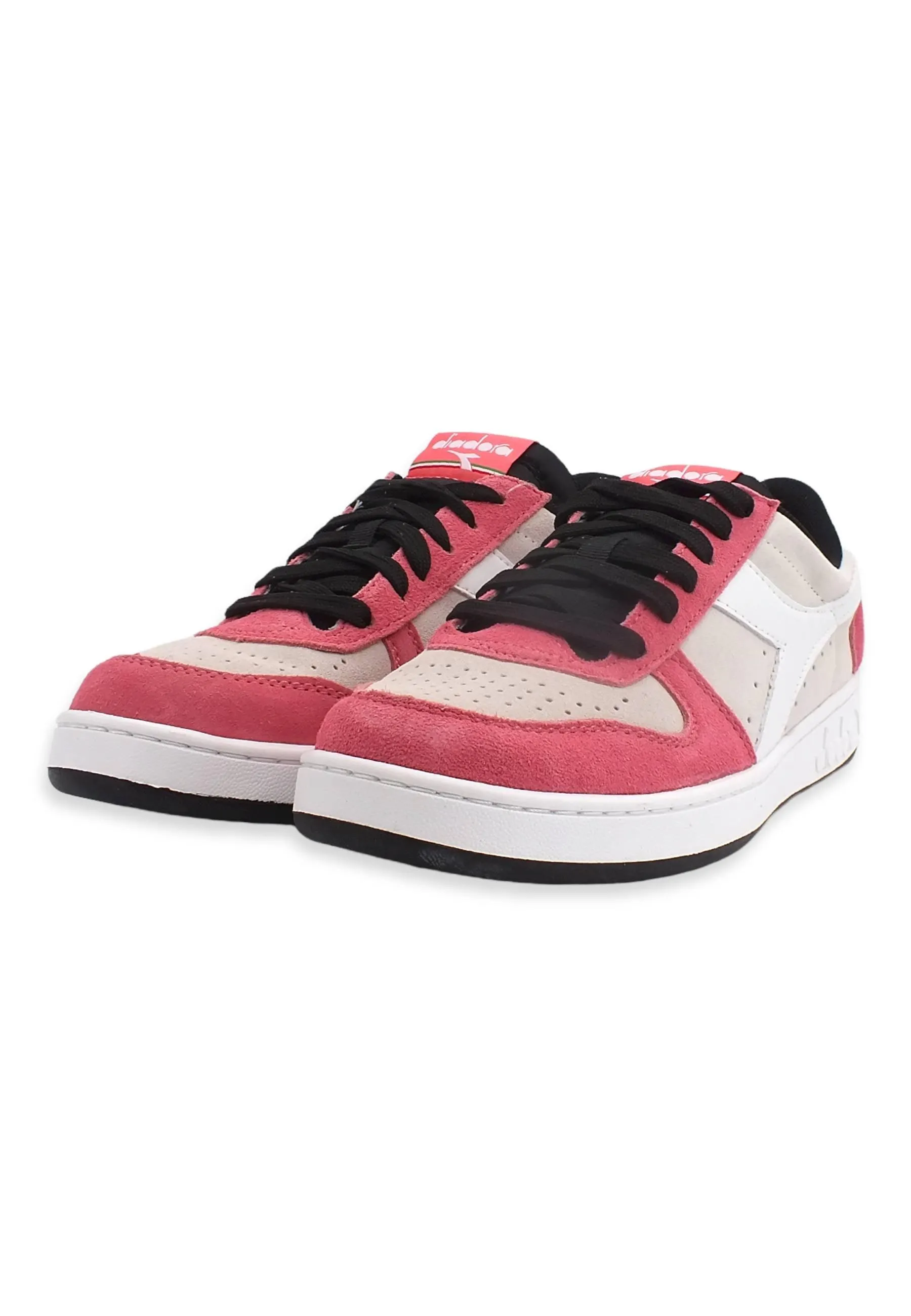 DIADORA Magic Basket Low Sneaker Donna White Tea Rose Black 501.179014C9996