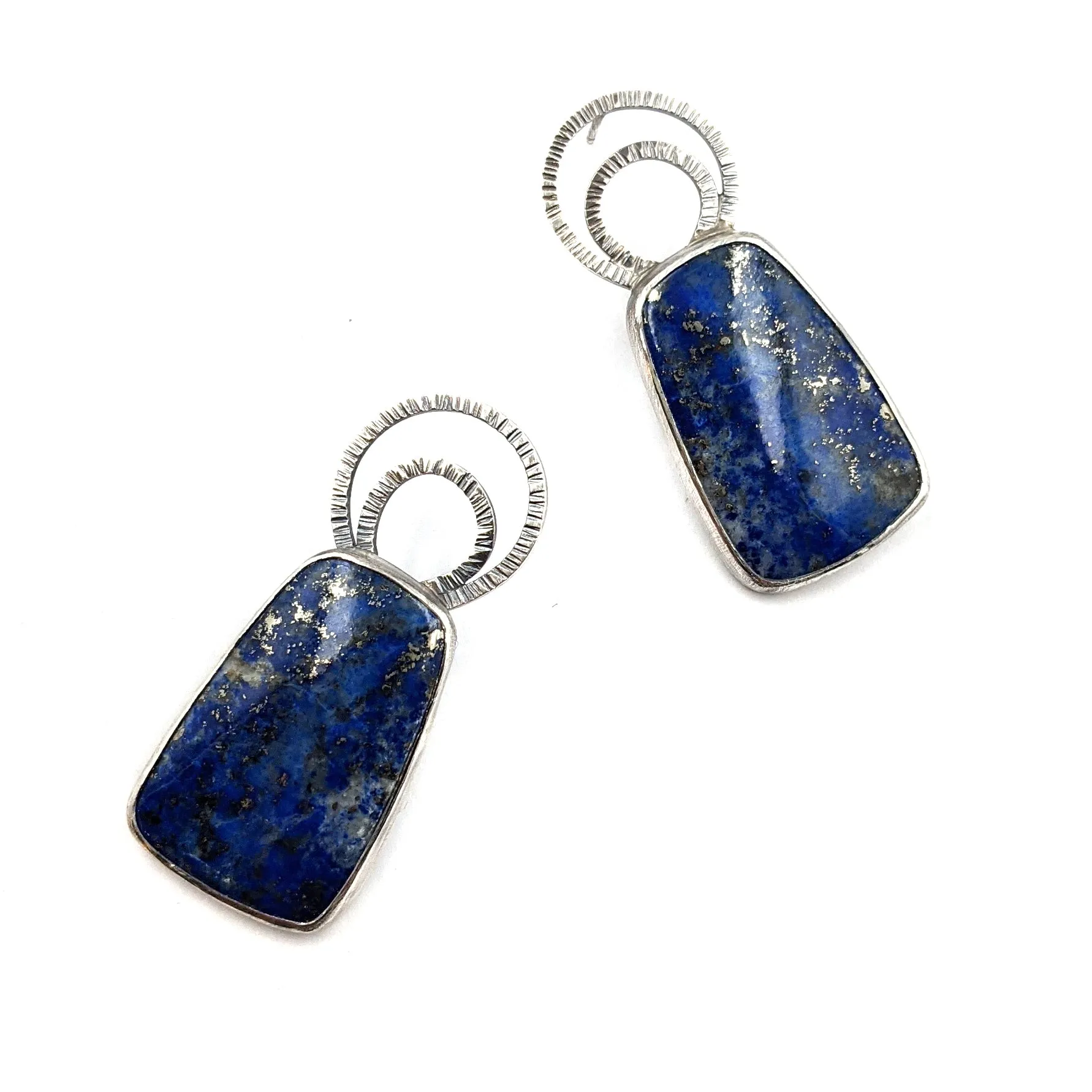 Double Arc Earrings, Lapis