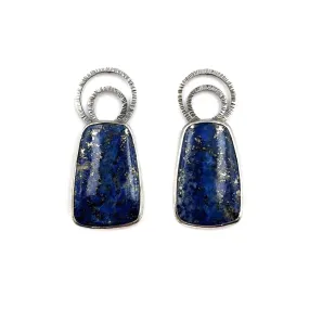 Double Arc Earrings, Lapis