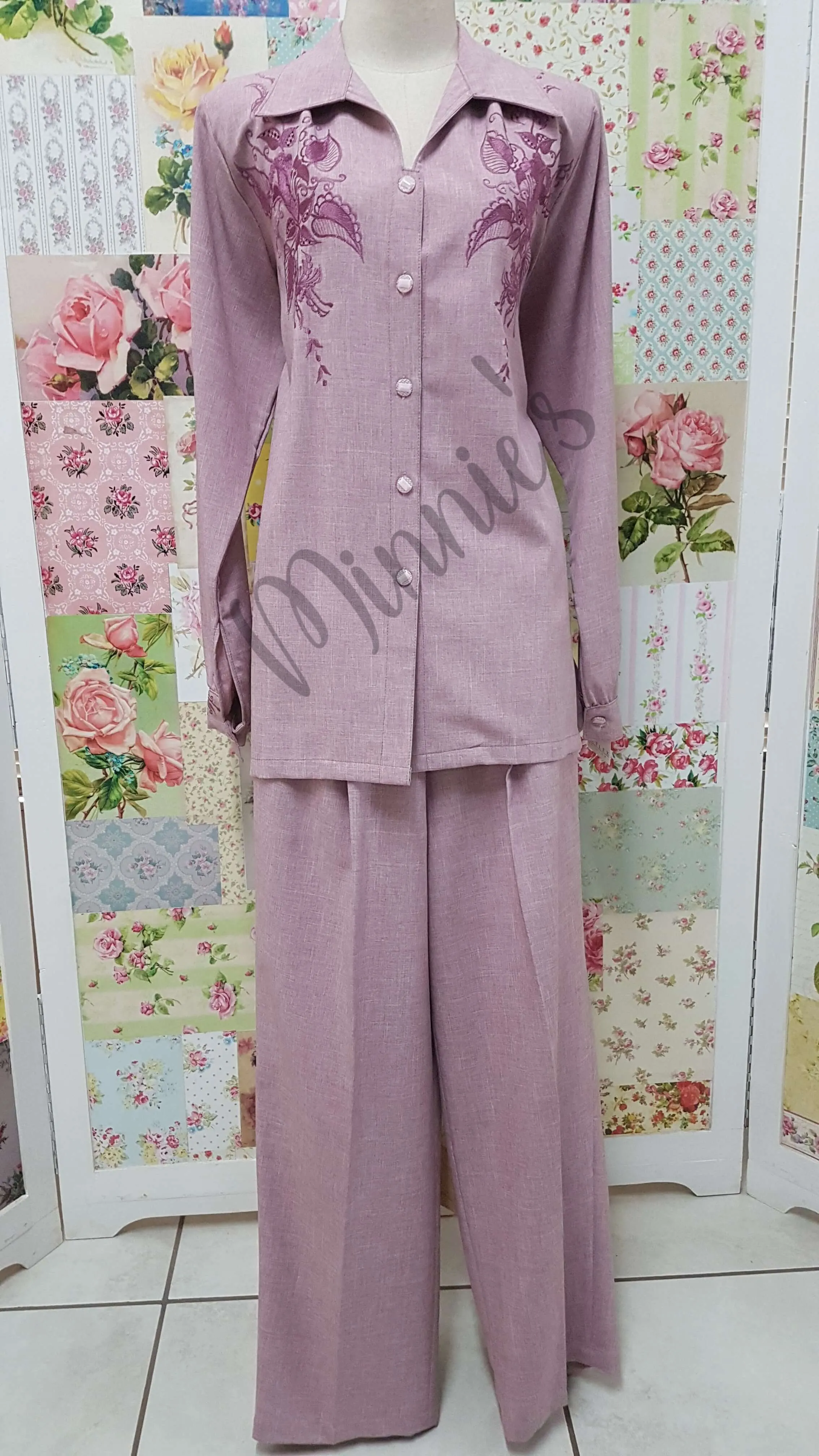 Dusty Pink 2-Piece Pants Set BS0136