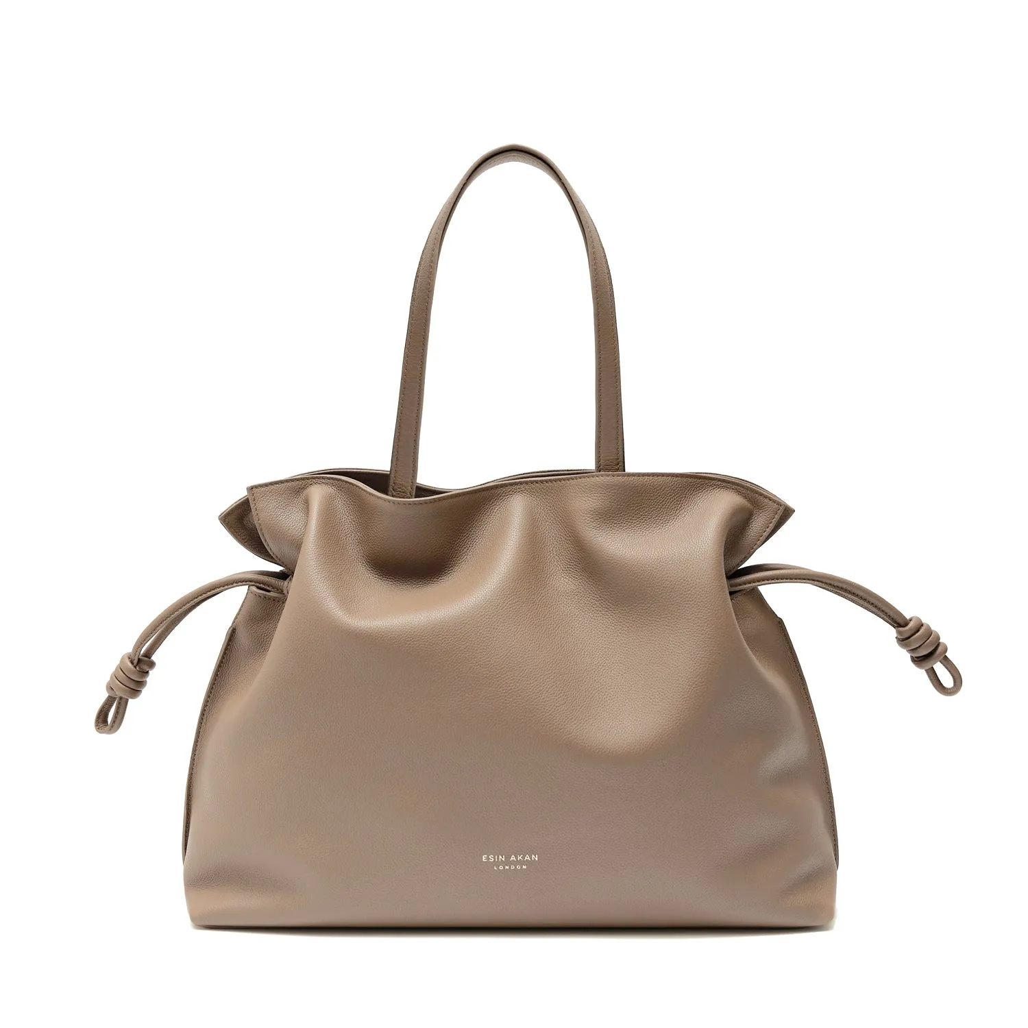 Emma Large Leather Tote Bag, Oatmilk