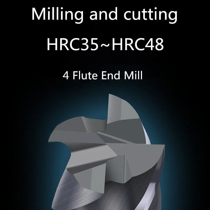 Endmill HRC50 4 Flute High quality Alloy Carbide Tungsten Steel Milling Cutter End Mill 3mm 4mm 5mm 6mm 8mm 10mm Milling Tools