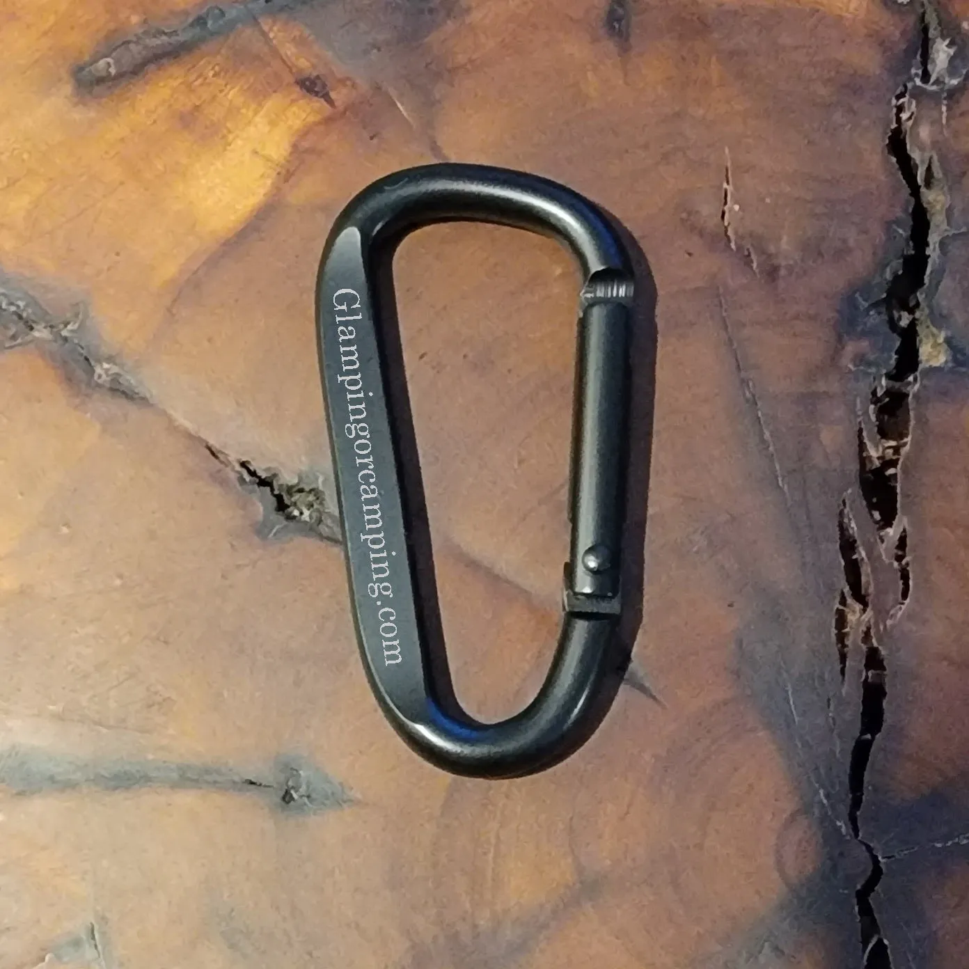 Engraved Black Carabiner Keychain Ring - Hiking and Camping Carabiner