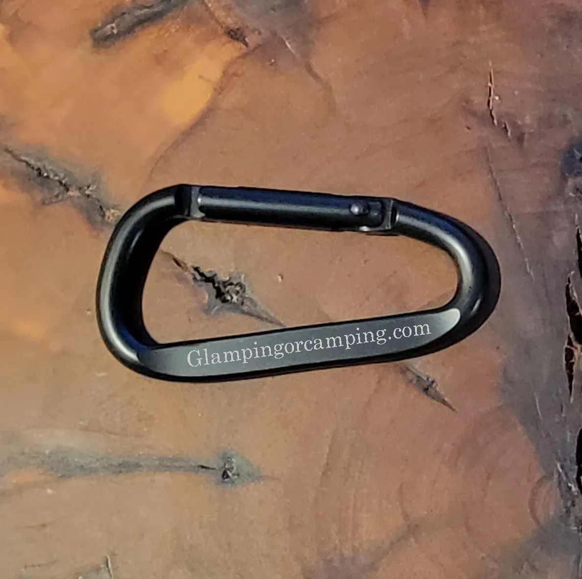 Engraved Black Carabiner Keychain Ring - Hiking and Camping Carabiner