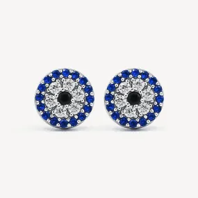 Evil Eye Silver Stud Earrings