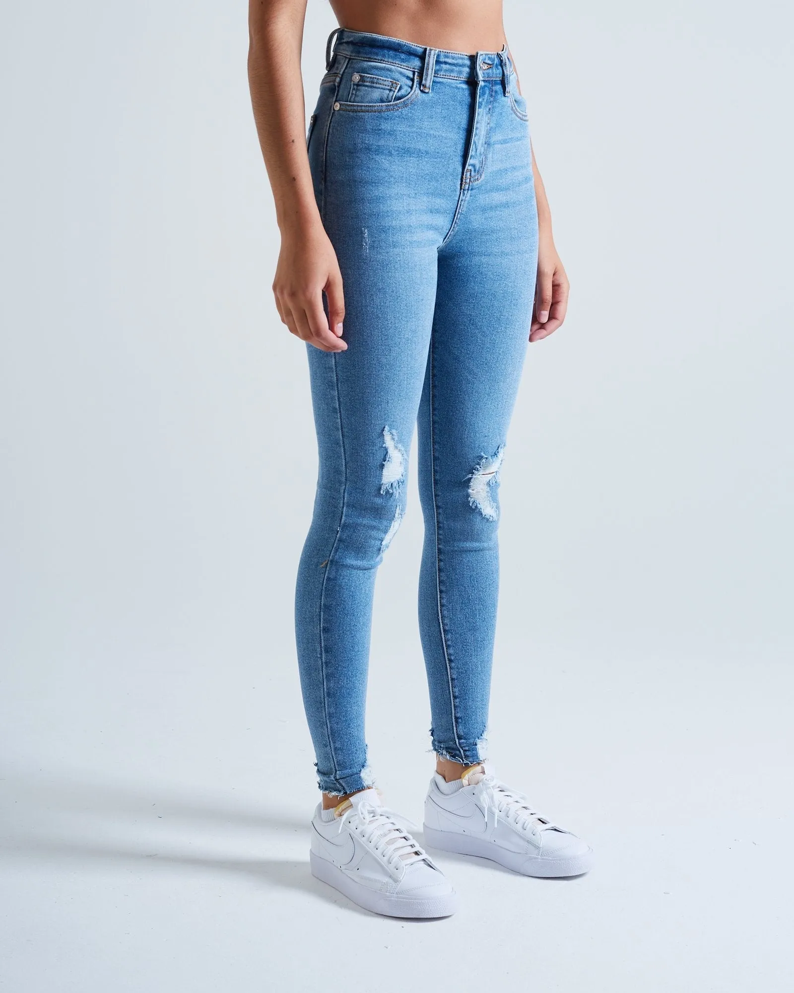 Evita Hr Skinny Washed Blue