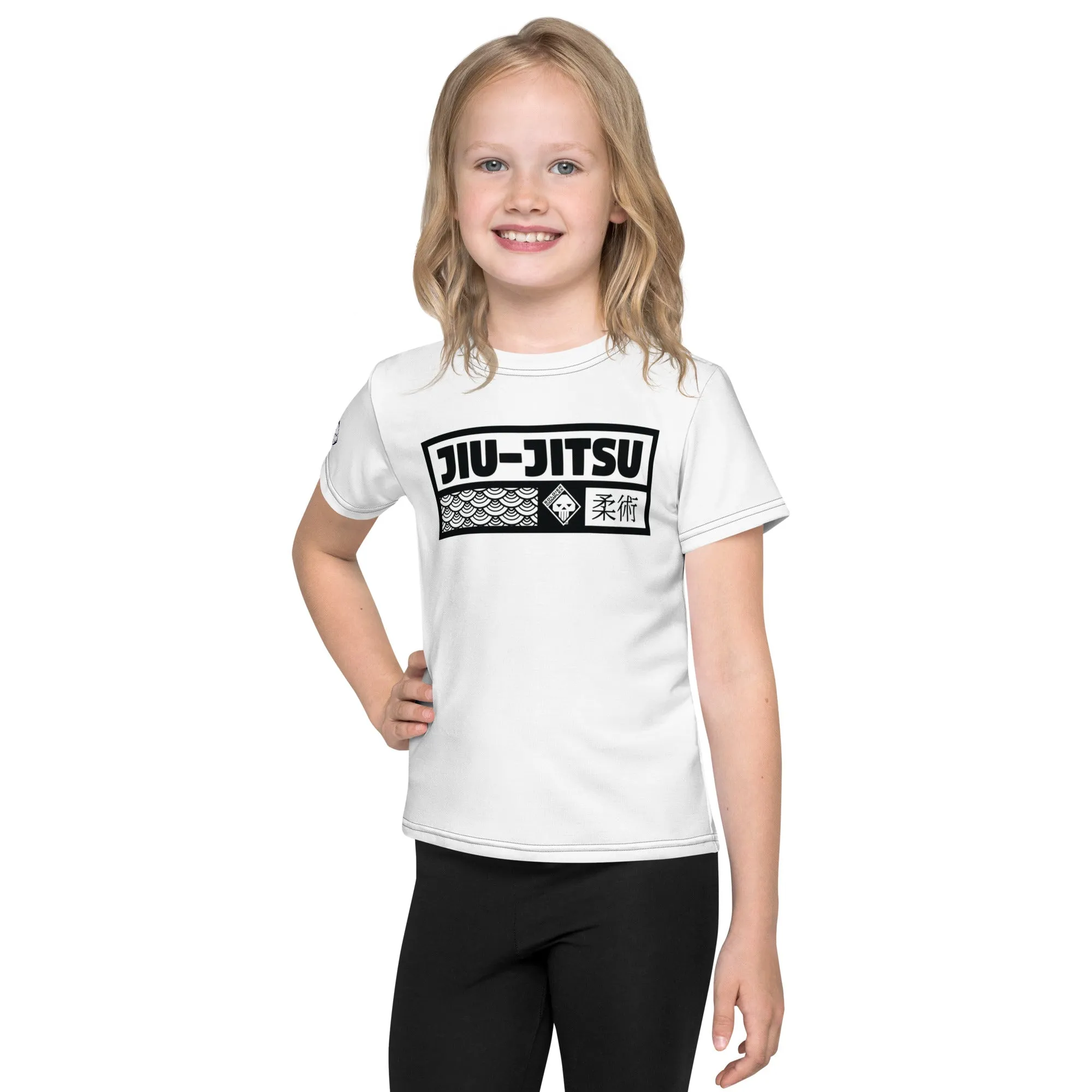 Fashionable Active Gear: Girl's Short Sleeve Jiu-Jitsu Rash Guard - Snow