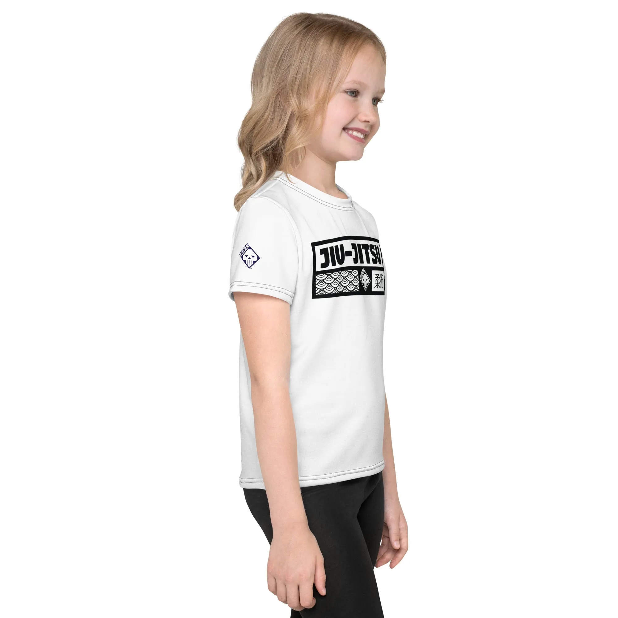 Fashionable Active Gear: Girl's Short Sleeve Jiu-Jitsu Rash Guard - Snow