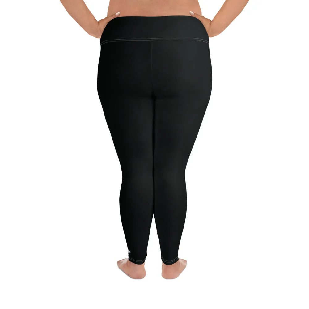 Feel the Flex: Plus Size Solid Color Yoga Pants for Her - Noir