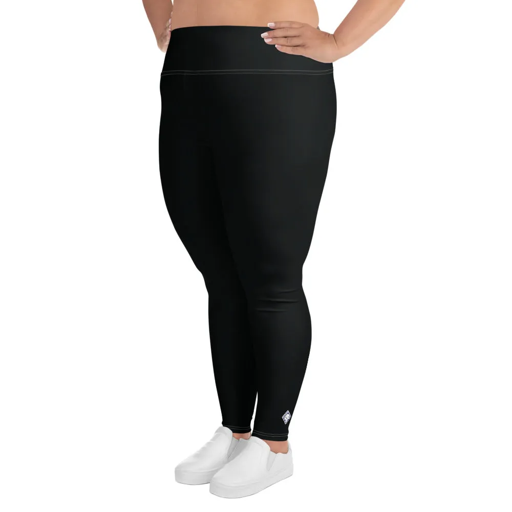 Feel the Flex: Plus Size Solid Color Yoga Pants for Her - Noir