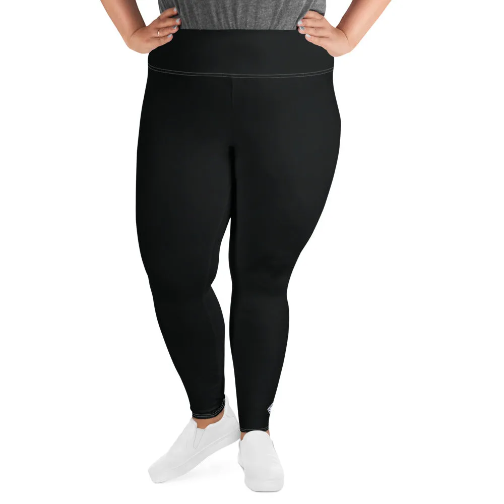 Feel the Flex: Plus Size Solid Color Yoga Pants for Her - Noir