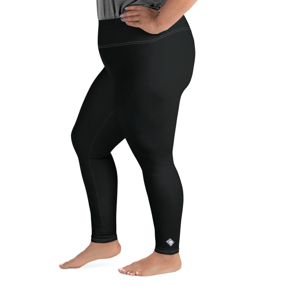 Feel the Flex: Plus Size Solid Color Yoga Pants for Her - Noir