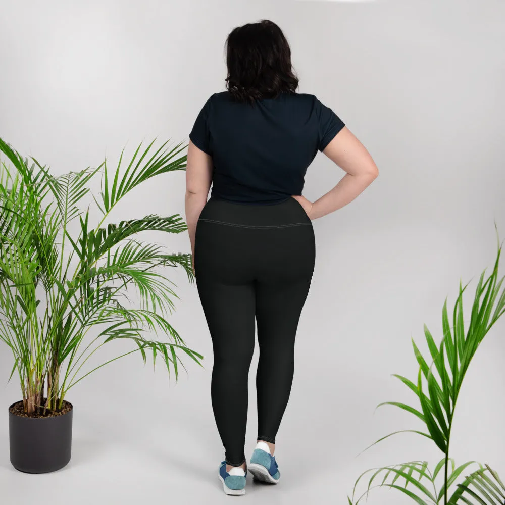 Feel the Flex: Plus Size Solid Color Yoga Pants for Her - Noir