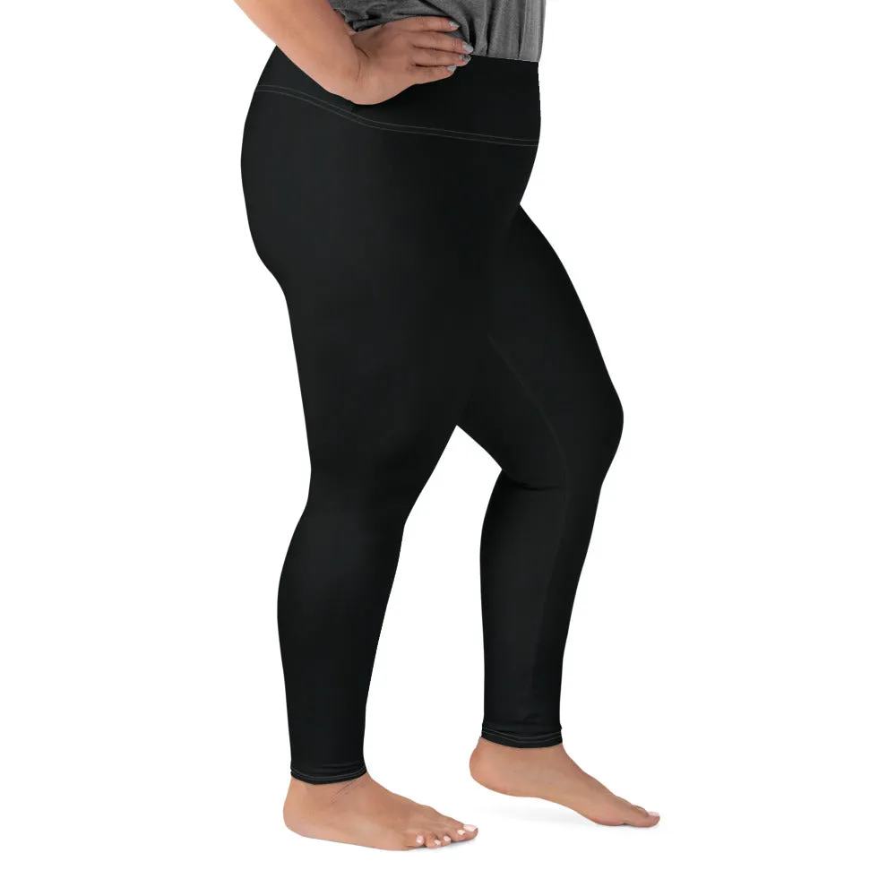 Feel the Flex: Plus Size Solid Color Yoga Pants for Her - Noir