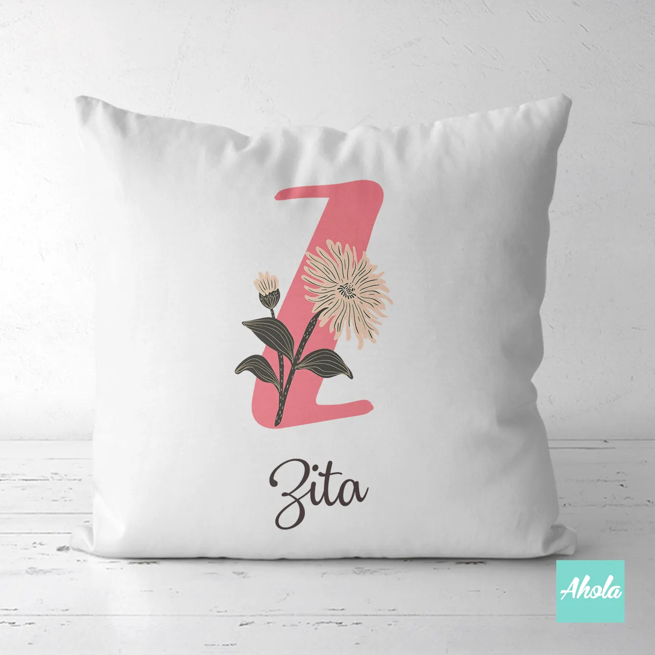 【Floral Alphabet】Cushion Cover 字母咕𠱸套 (**送咕𠱸芯)