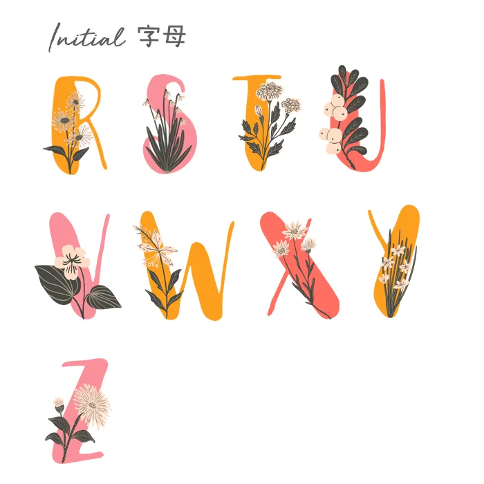 【Floral Alphabet】Cushion Cover 字母咕𠱸套 (**送咕𠱸芯)