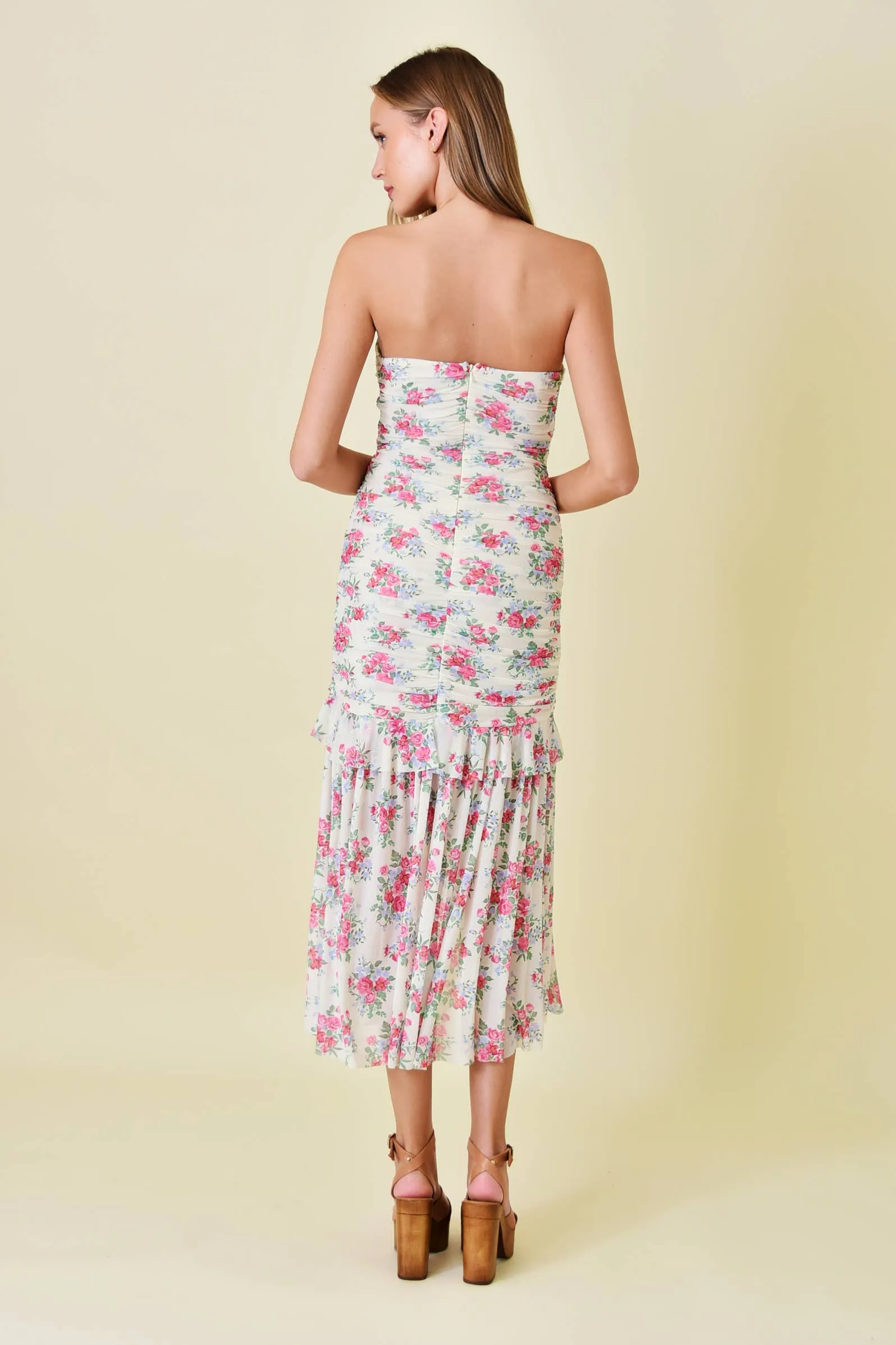 Floral Strapless Maxi Dress