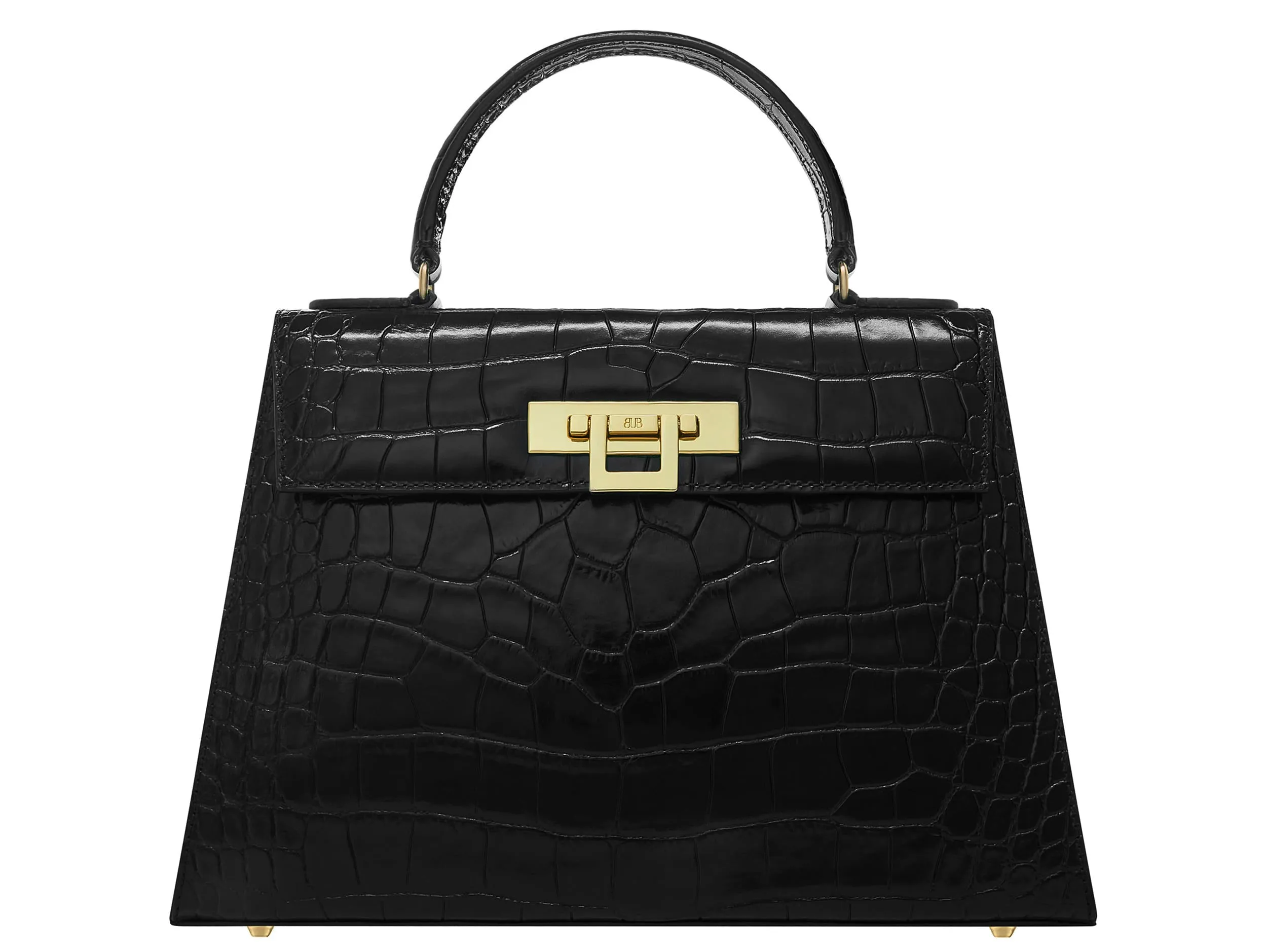 Fonteyn Large Orinoco 'Croc' Print Calf Leather Handbag - Black