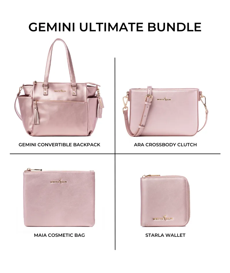 Gemini Convertible Backpack - Pink Metallic