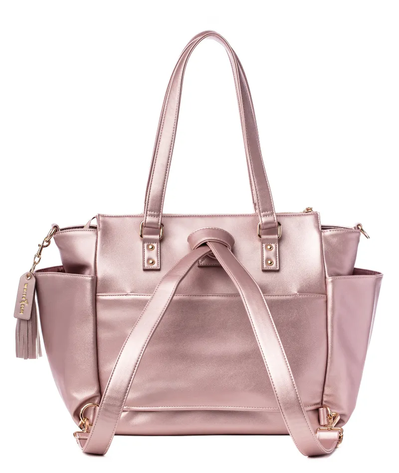 Gemini Convertible Backpack - Pink Metallic